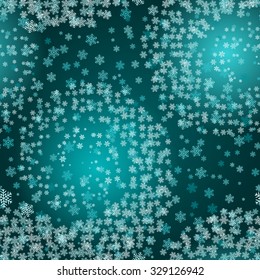 Snow blizzard. Storm. Snowfall. Seamless background. Abstract lace pattern. Hand drawing colorful wallpaper. EPS-8 vector texture.