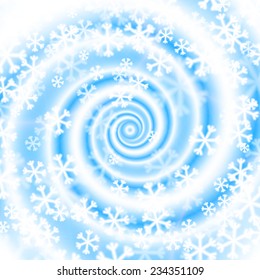 Snow blizzard swirl. Winter background. Vector illustration.