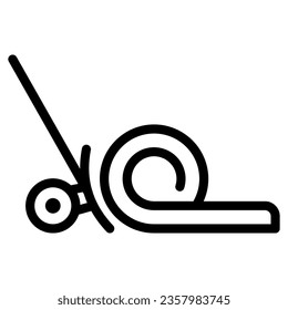 Schneegebläse Symbol, Weltschneetag-Konzept, Ausrüstung für die Schneewegung auf weißem Hintergrund, Handgriff Schneepflug-Icon im Rahmenstil für Mobil- und Webdesign. Vektorgrafik