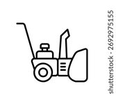 Snow blower machine icon for removing piles of snow