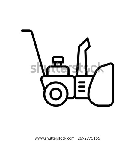 Snow blower machine icon for removing piles of snow