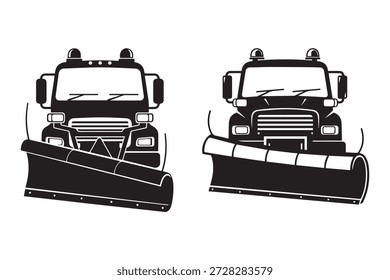 Schneefräse Silhouette Symbol Set Vektor