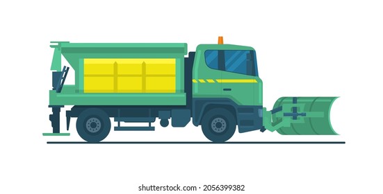 Snow blower truck isolated. Vector illustration.