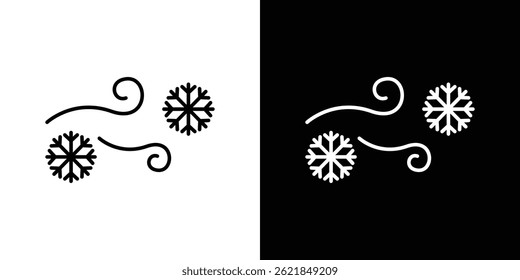 Snow blowing icon concept stroke on white background