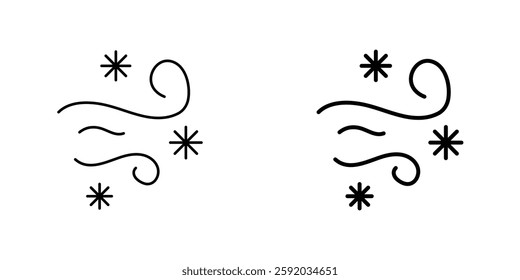 Snow blowing icon symbol collection on white background.