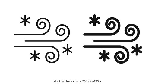 Snow blowing icons on white background for web