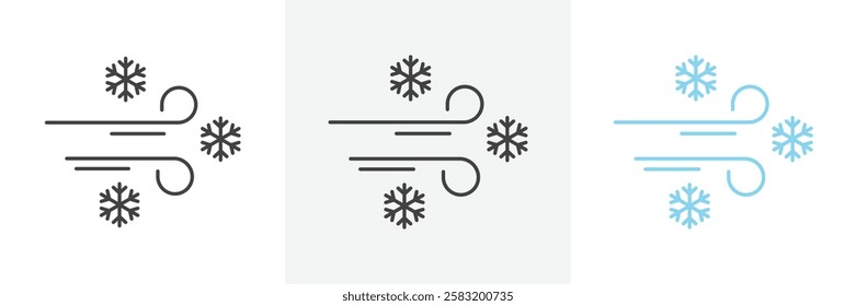 Snow blowing icons pack for website designs