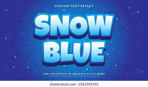 Snow Blue 3d editable text effect design template
