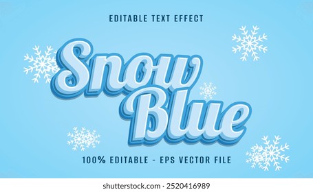 snow blue 3d text effect design