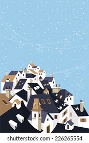 Snow blue town