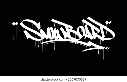 SNOW BOARD graffiti tag style design