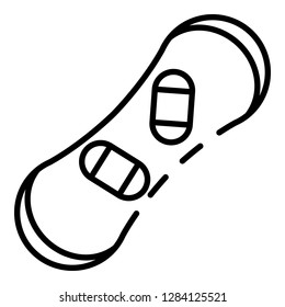 Snow board icon. Outline snow board vector icon for web design isolated on white background