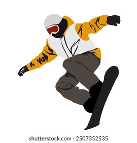snow boarder full isolated vector illustration