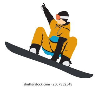 snow boarder vector full isolated on white