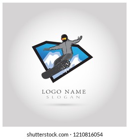 Snow Boarding & Extreme Sport Logo. Symbol & Icon Vector Template