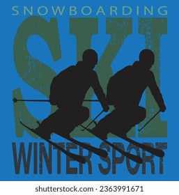 Snow Boarding SKI Winter Sport T-Shirt Design