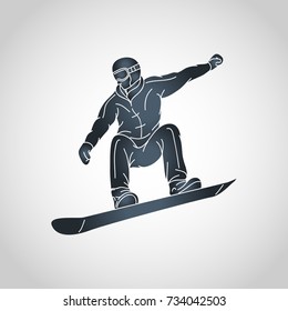 snow boarding vector logo icon illustration