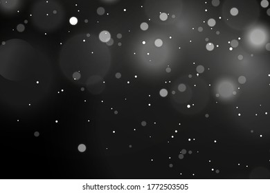 snow bokeh texture on black background