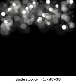 snow bokeh texture on black background