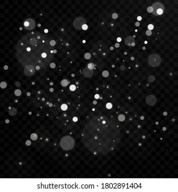 snow bokeh texture on black background