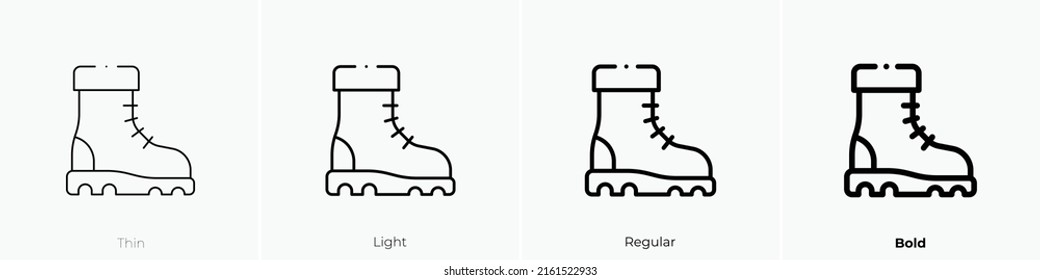 snow boot icon. Linear style sign isolated on white background. Vector illustration.