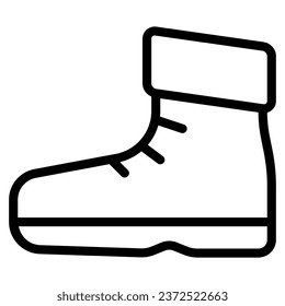 snow boot icon with outline style and pixel perfect base. Suitable for website design, logo, app and UI. Based on the size of the icon in general, so it can be reduced.