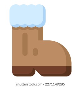 Snow boot icon. Warm snow boot. Simple illustration of snow boot. Vector illustration