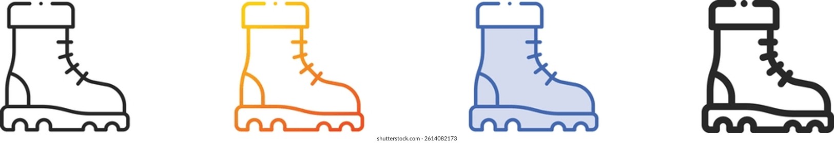 snow boot icon.Thin Linear, Gradient, Blue Stroke and bold Style Design Isolated On White Background