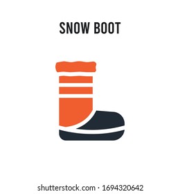 Snow Boot vector icon on white background. Red and black colored Snow Boot icon. Simple element illustration sign symbol EPS
