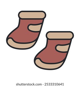 Snow boots for dogs vector cartoon illustration isolated on a white background.