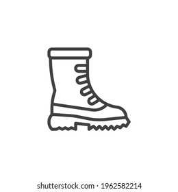 Snow boots line icon. linear style sign for mobile concept and web design. Winter boots outline vector icon. Symbol, logo illustration. Vector graphics