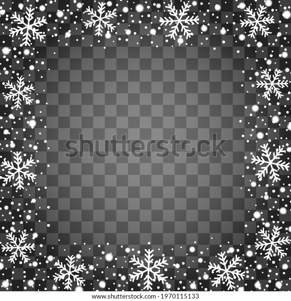 Snow Border Frame Christmas Texture Isolated: เวกเตอร์สต็อก (ปลอดค่า ...