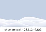 Snow border podium, 3d vector background. Winter snow mountain sale banner. Pile snowdrift cap on realistic ground. Pastel landscape with snowy flakes drop. White ice hill, wavy mound scene frame