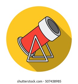 Snow cannon icon in flat style isolated on white background. Ski resort symbol stock vector illustration.