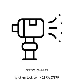 snow cannon icon. Line Art Style Design Isolated On White Background