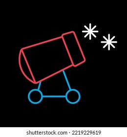 Schneekanonvektor einzeln auf schwarzem Hintergrund Symbol. Winterzeichen. Graph Symbol für Reise- und Tourismus Website und Apps Design, Logo, App, UI