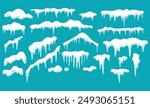 Snow cap collection vector, winter clipart