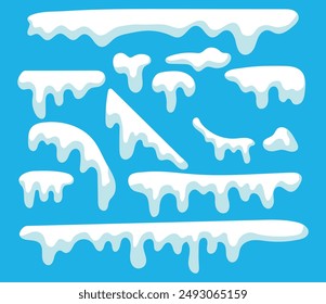 Snow cap collection vector, winter clipart