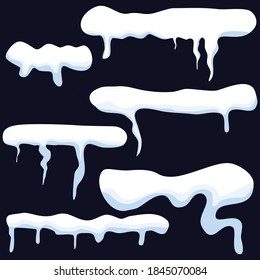 Captura de nieve aislada en fondo oscuro, vector de nieve de invierno, usar como ilustración de tarjeta de saludo o fondo de navidad.