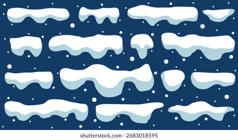 Gorro de nieve sobre fondo azul Elementos nevados