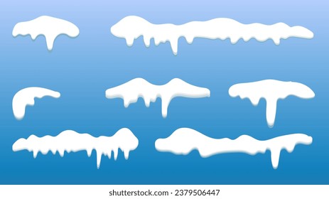 Snow cap vector collection set in winter seasons isolated on white background , Vector illustration EPS 10