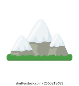 Snow Capped Mountain Emoji Icon Illustration. Outdoors Vector Symbol Emoticon Design Doodle Vector.