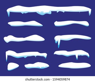 a snow caps collection.blue color.winter decoration element.cartoon template.poster and other.