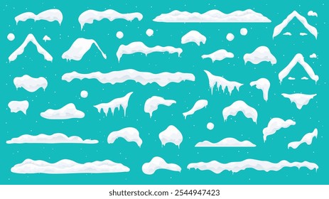 Gorras de nieve conjunto Vector, Clipart de invierno 