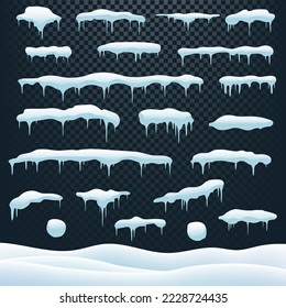 Schneebälle und Schneebälle mit Farbverlauf-Mesh, Vektorgrafik
