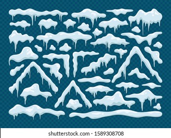 Snow Caps, Snowballs and Snowdrifts Hand Drawn Doodle Vector