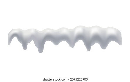 Snow caps snowballs snowdrifts realistic composition with isolated image on blank background vector illustration