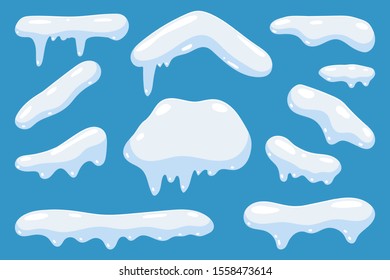 Snow Caps Vector Cartoon Set Isolated Stock Vector (Royalty Free ...