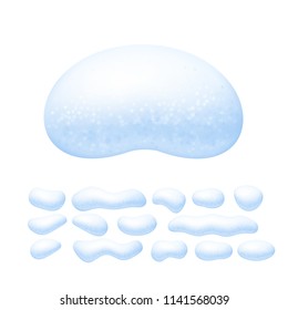 Snow caps vector set isolated on white background. Eps8. RGB. Global colors