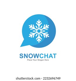 Snow chat logo vector design. Suitable for business, weather and social media